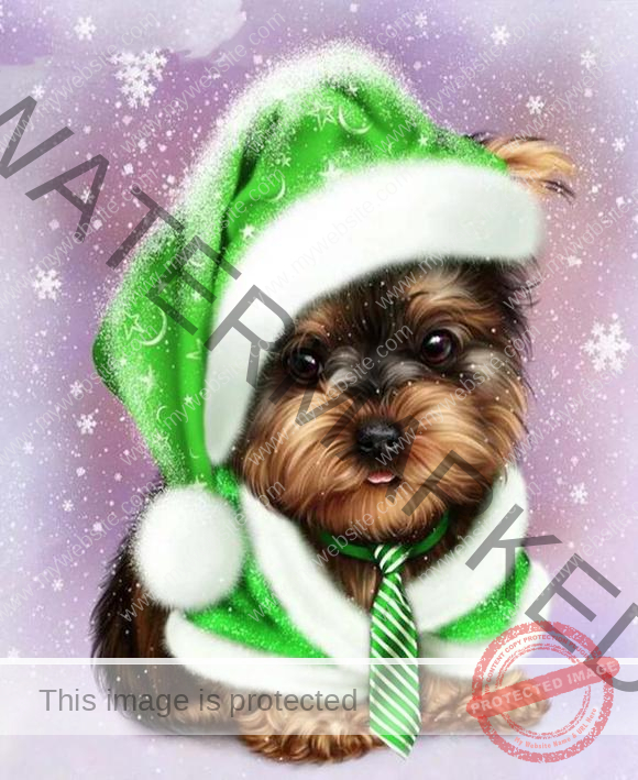 5WIYJVIPWUCERKYZZIXPBYBB Santa Paws 14" X16" Ab Gems - Image 1