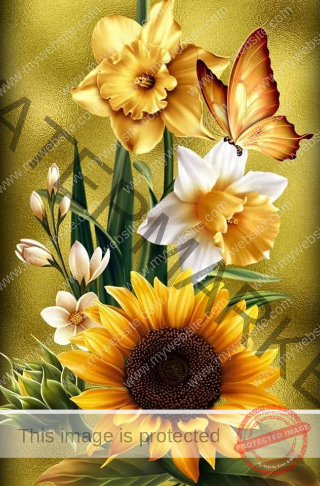 NNRSTUTJ7DNLDQZ5M2KTLUN7 Sunflower Butterfly 16" X 22" - Image 1
