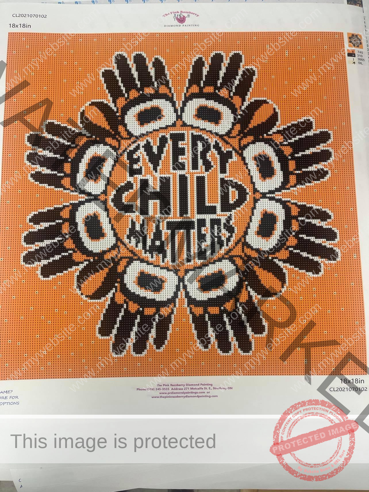 YNWEVD7ULGKPWXXCONRWHDZT Every Child Matters 18"x 18" with Crytals - Image 1